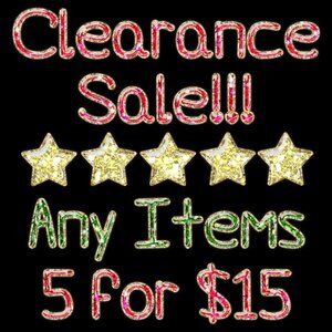 5/$15 ANY ITEMS 5 FOR 15
